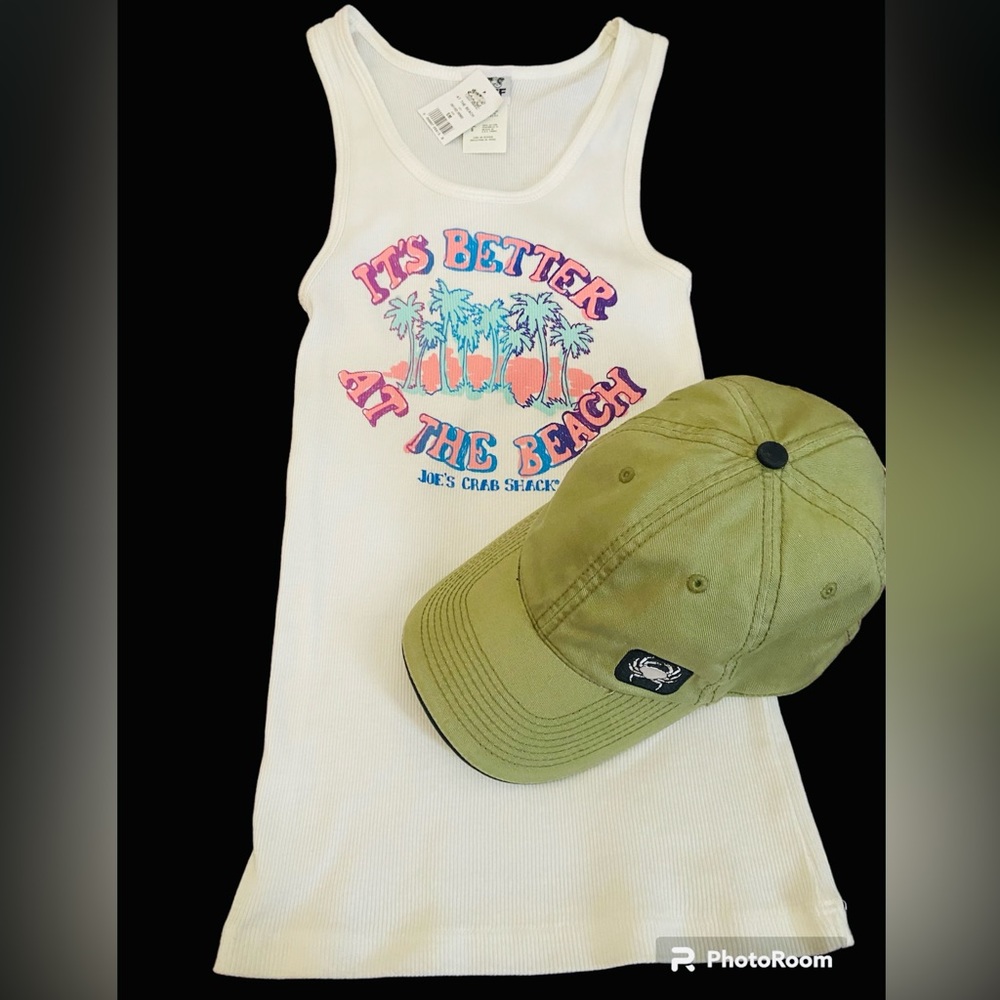 JOE’S CRAB SHACK Ribbed Top (rare) and Hat